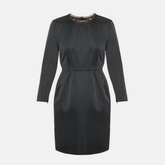 Theory NWT Black Corset Satin Mini Dress Sz 0 $455 - Picture 6 of 8